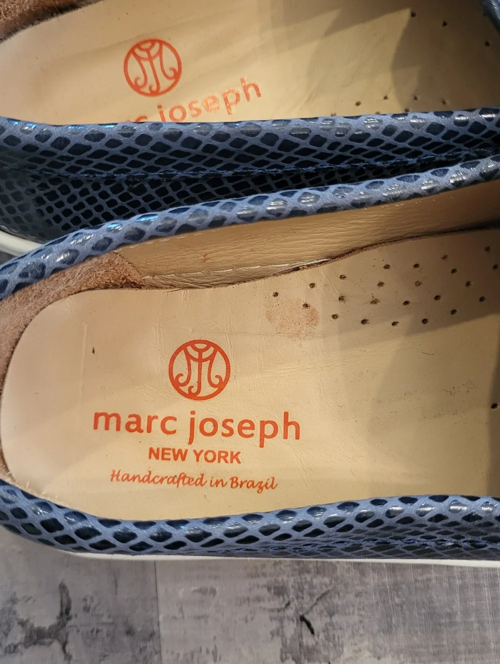 Youth Marc Joseph Union St Loafer Shoes size 2 Navy Blue Leather Unisex Boy Girl